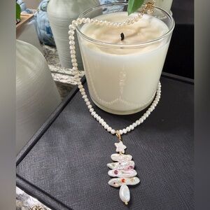 Festive Pearl Tree Pendant Necklace